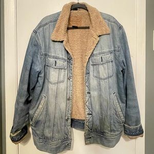 Vintage Arizona Fuzzy Jean Jacket (L/XL)